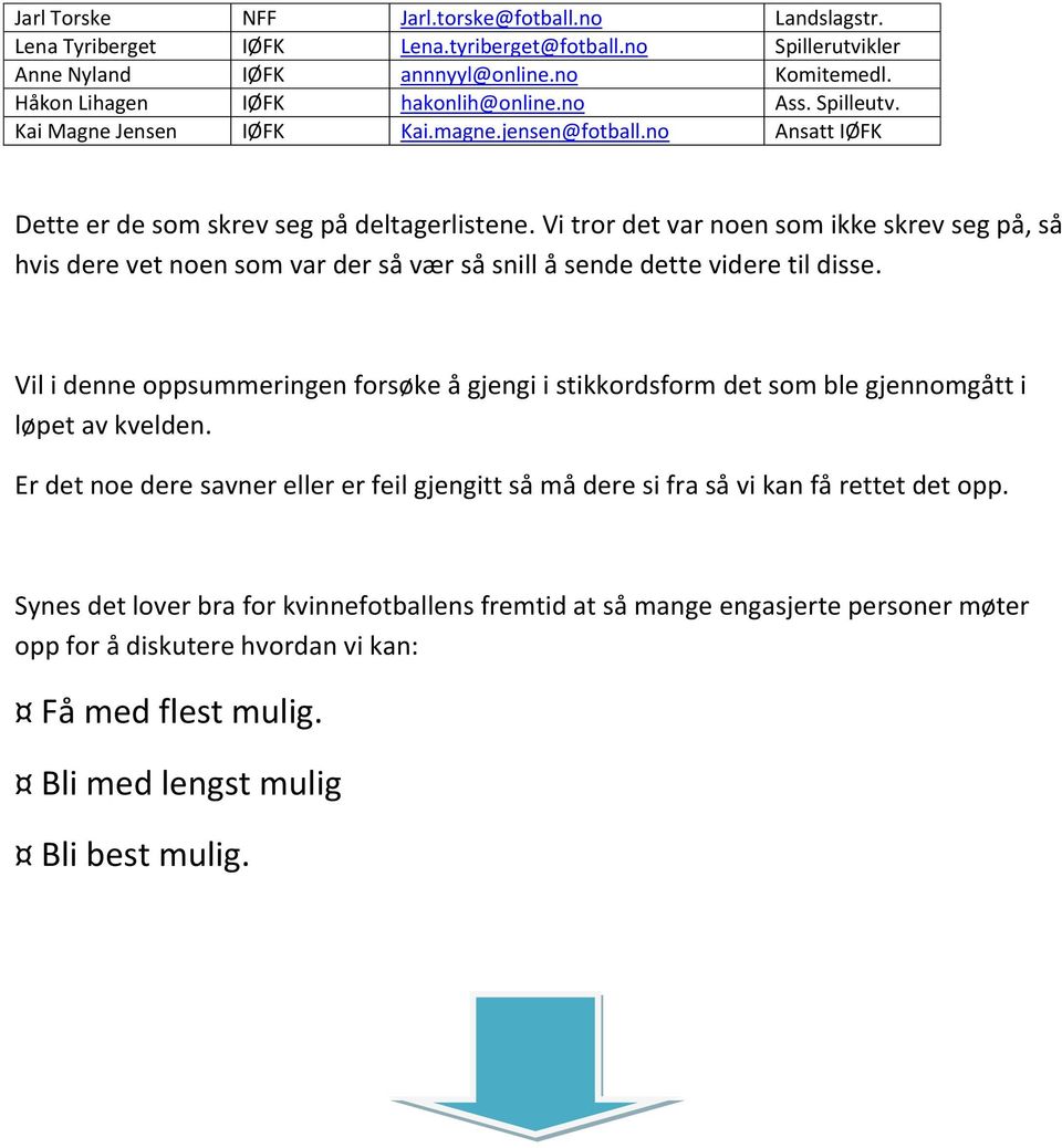 Vi tror det var noen som ikke skrev seg på, så hvis dere vet noen som var der så vær så snill å sende dette videre til disse.