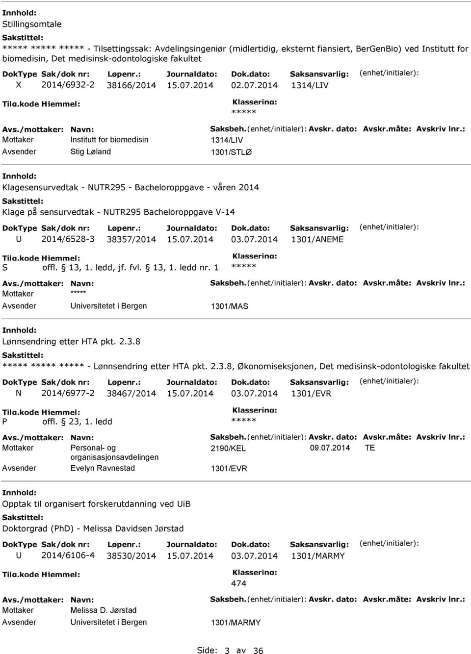 38357/2014 03.07.2014 1301/ANEME S Mottaker Lønnsendring etter HTA pkt. 2.3.8 - Lønnsendring etter HTA pkt. 2.3.8, Økonomiseksjonen, Det N 2014/6977-2 38467/2014 03.07.2014 1301/EVR offl. 23, 1.