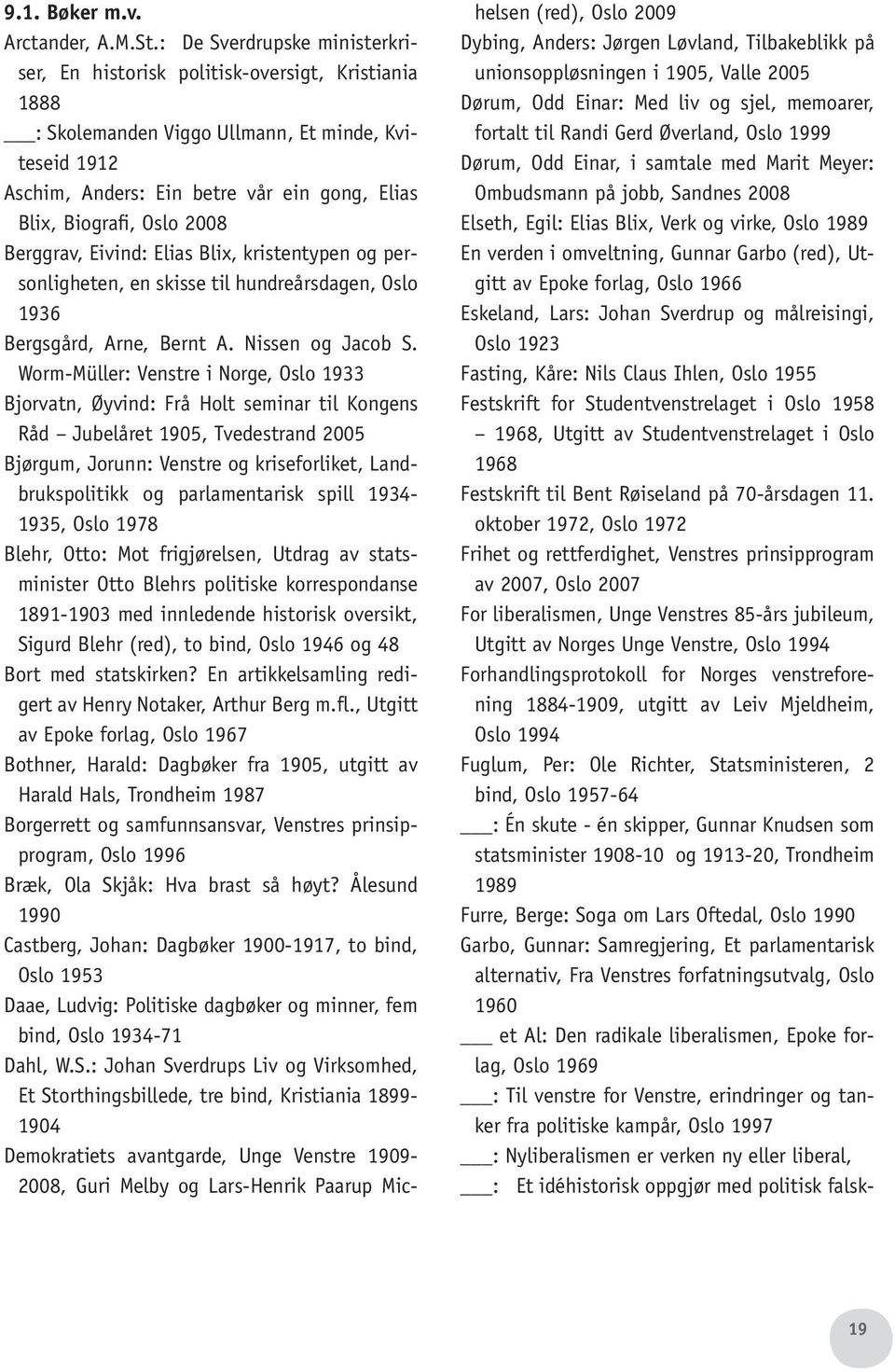 Oslo 2008 Berggrav, Eivind: Elias Blix, kristentypen og personligheten, en skisse til hundreårsdagen, Oslo 1936 Bergsgård, Arne, Bernt A. Nissen og Jacob S.