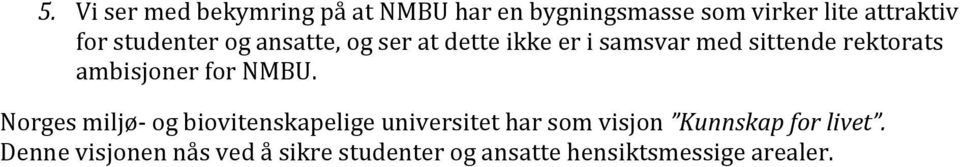 ambisjoner for NMBU.