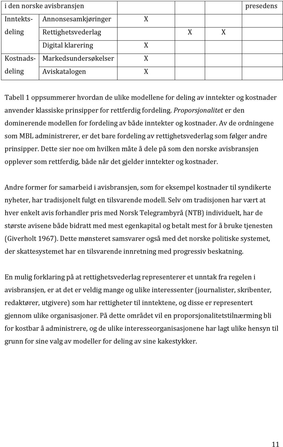 Proporsjonalitet er den dominerende modellen for fordeling av både inntekter og kostnader.