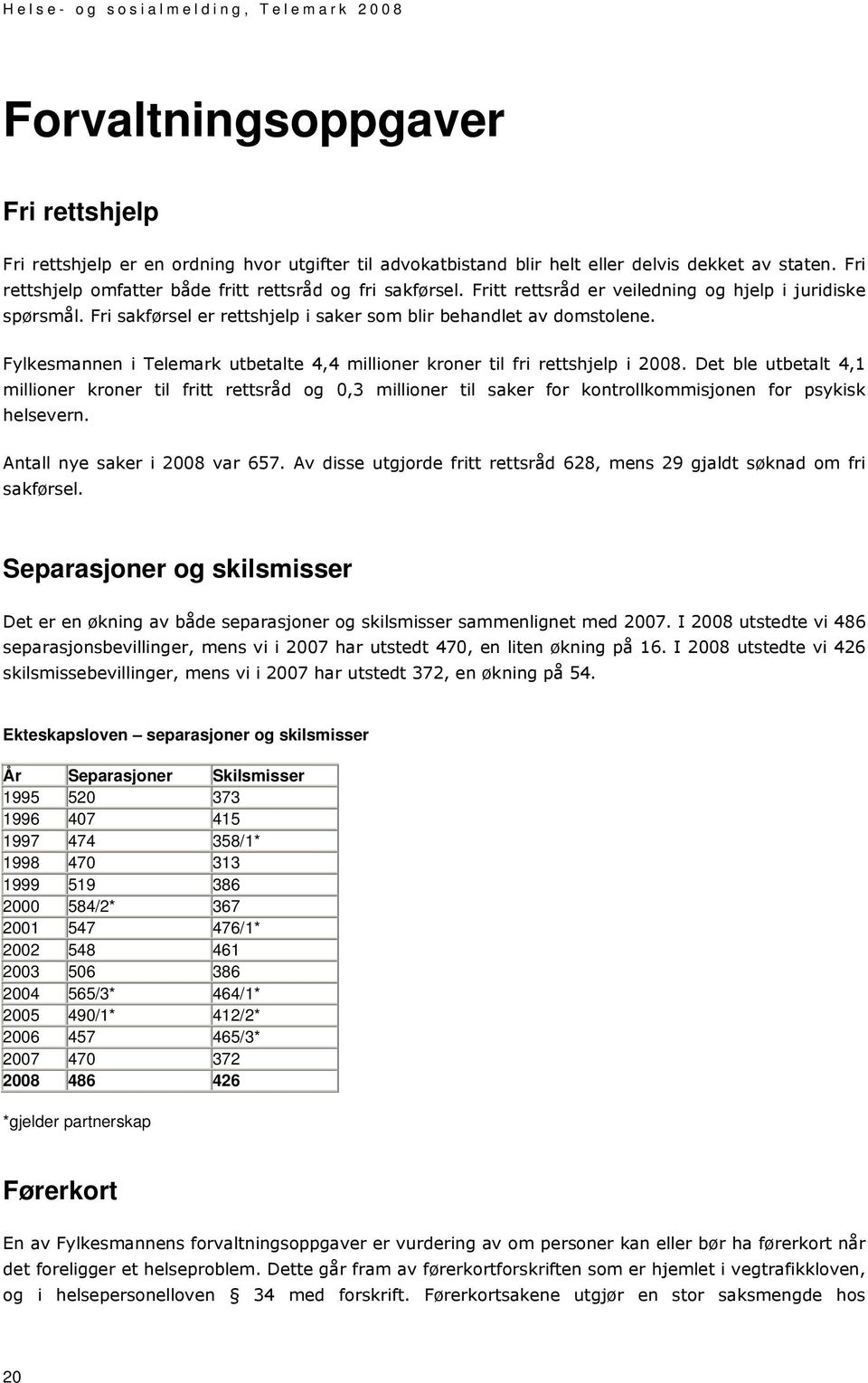 Fylkesmannen i Telemark utbetalte 4,4 millioner kroner til fri rettshjelp i 2008.