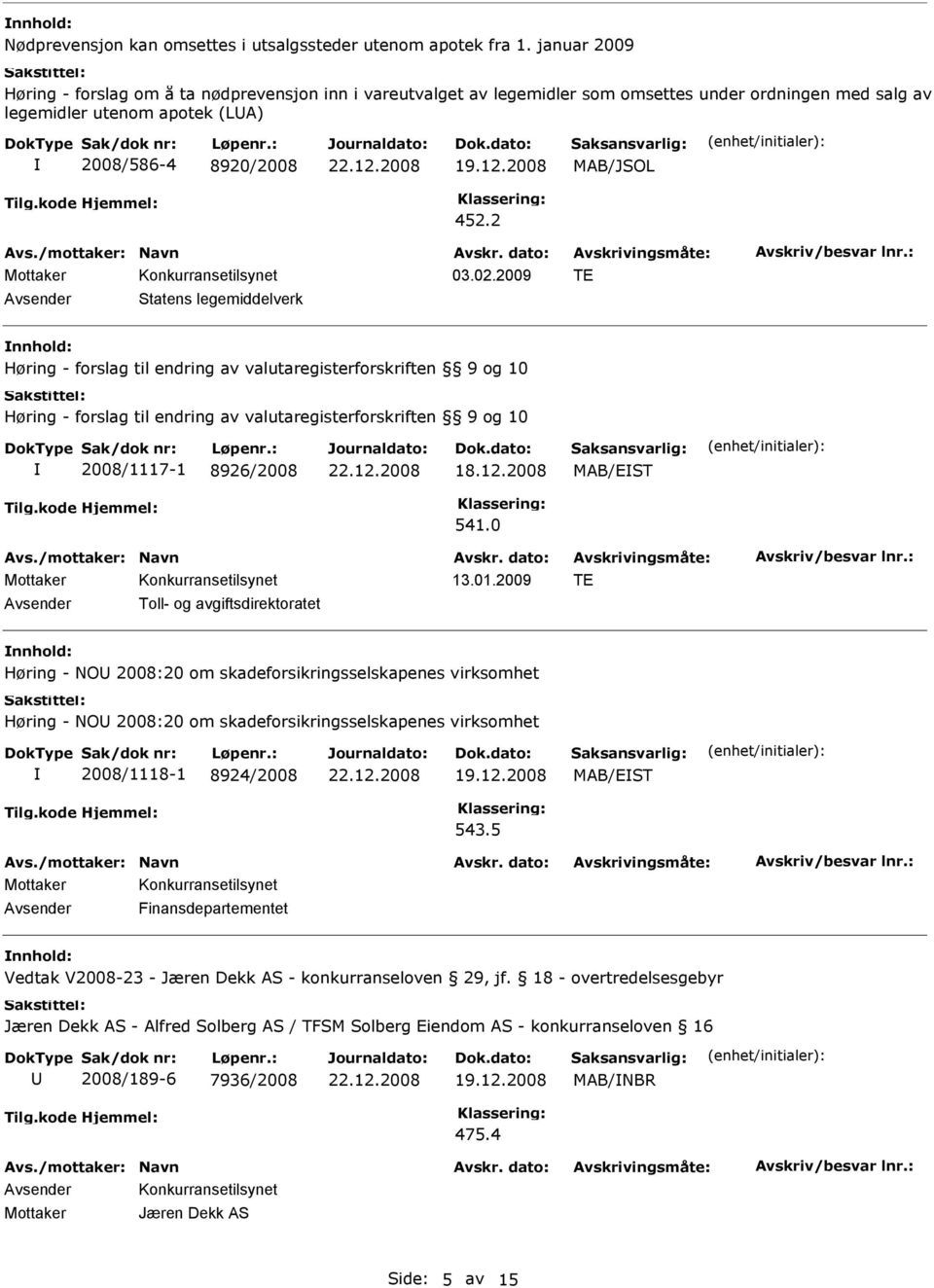 2009 TE Statens legemiddelverk Høring - forslag til endring av valutaregisterforskriften 9 og 10 Høring - forslag til endring av valutaregisterforskriften 9 og 10 2008/1117-1 8926/2008 18.12.