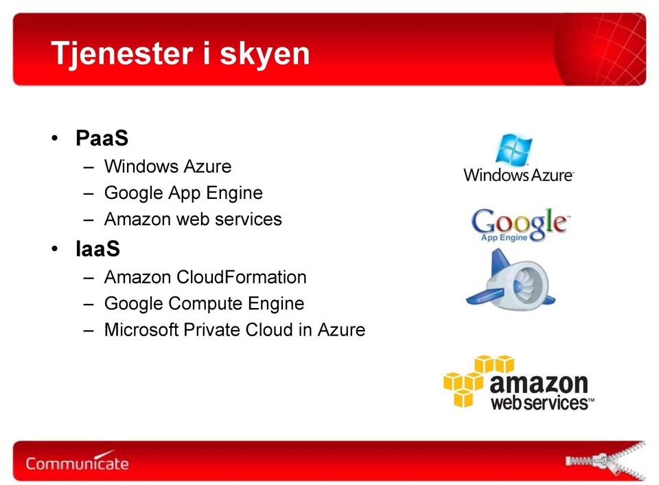 IaaS Amazon CloudFormation Google