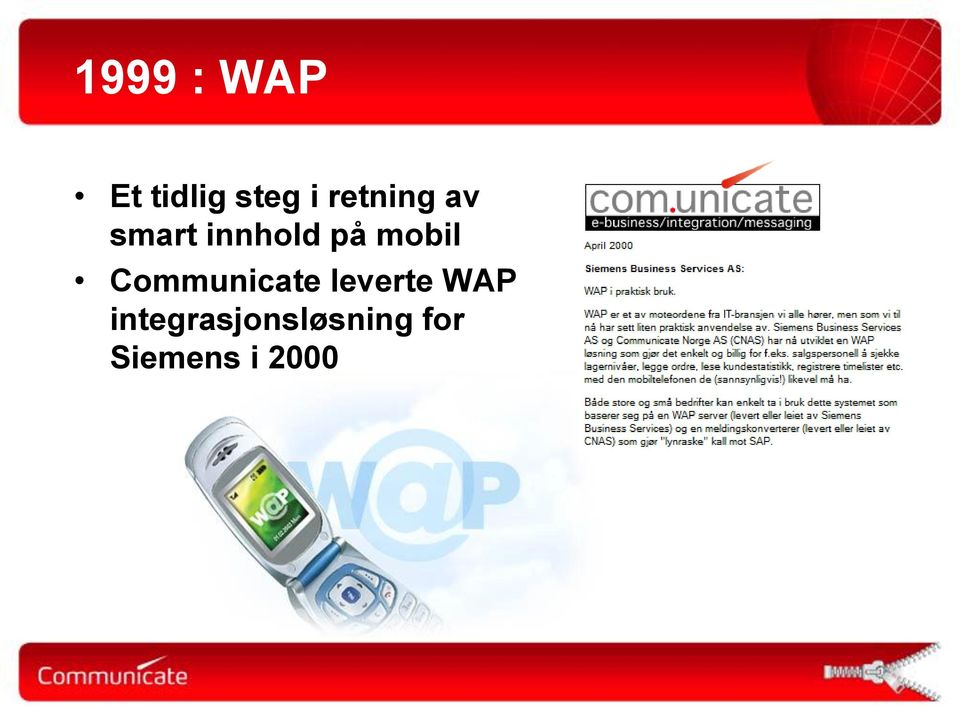 mobil Communicate leverte WAP