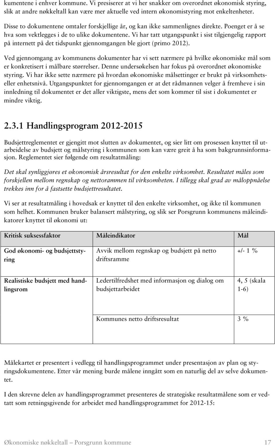 Vi har tatt utgangspunkt i sist tilgjengelig rapport på internett på det tidspunkt gjennomgangen ble gjort (primo 2012).