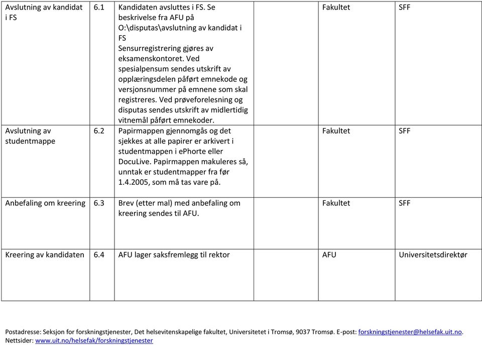 Ved spesialpensum sendes utskrift av opplæringsdelen påført emnekode og versjonsnummer på emnene som skal registreres.