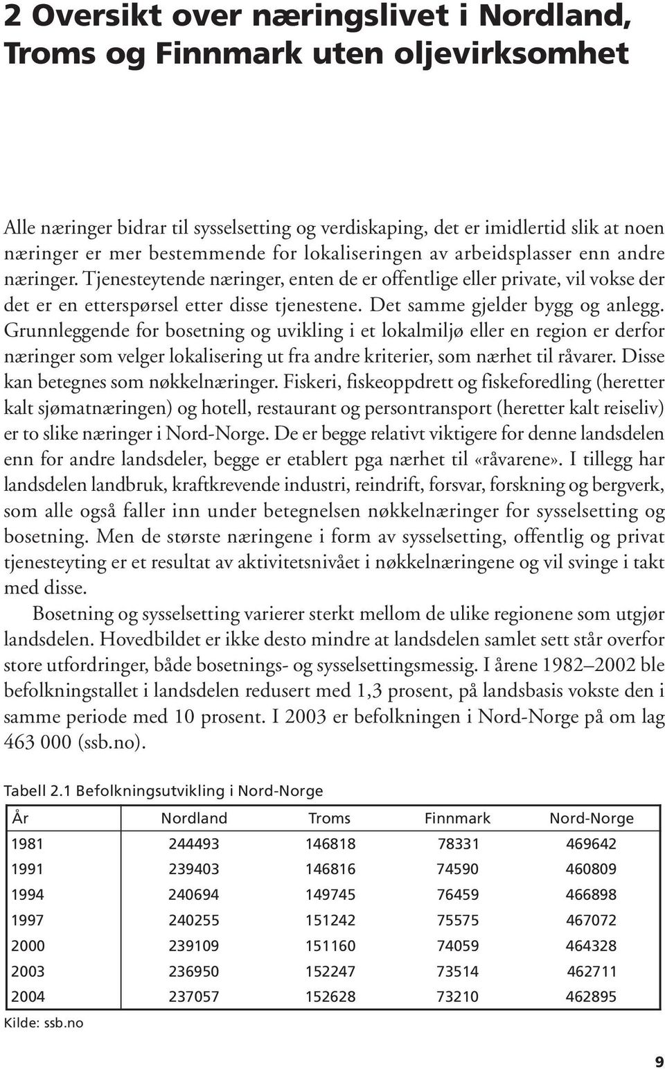 Det samme gjelder bygg og anlegg. Grunnleggende for bosetning og uvikling i et lokalmiljø eller en region er derfor næringer som velger lokalisering ut fra andre kriterier, som nærhet til råvarer.