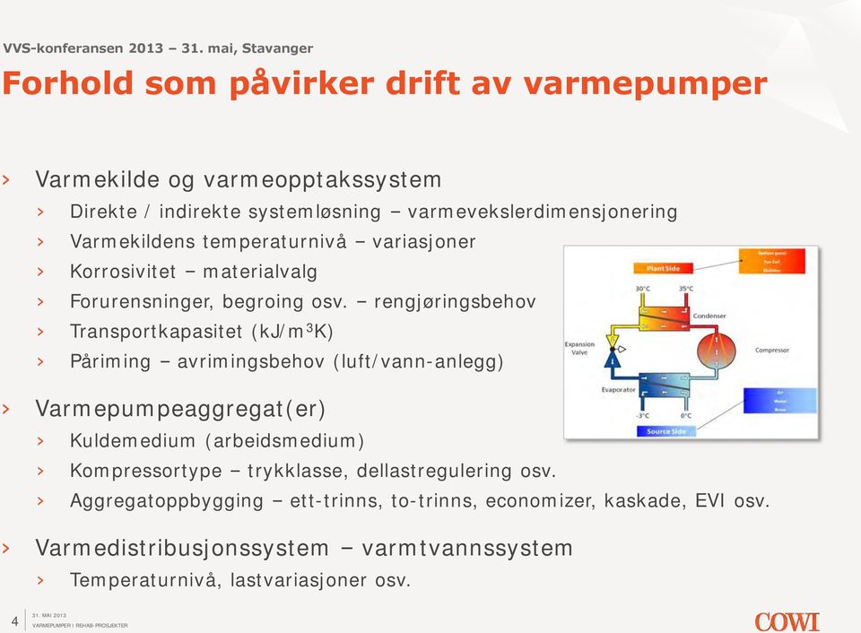 rengjøringsbehov Transportkapasitet (kj/m 3 K) Påriming avrimingsbehov (luft/vann-anlegg) Varmepumpeaggregat(er) Kuldemedium (arbeidsmedium)