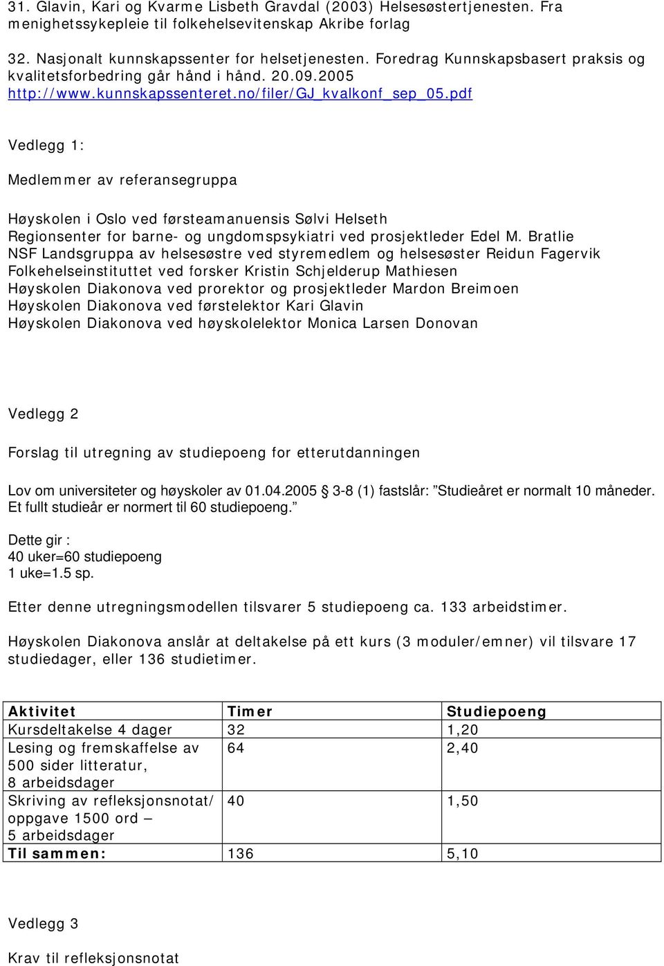 pdf Vedlegg 1: Medlemmer av referansegruppa Høyskolen i Oslo ved førsteamanuensis Sølvi Helseth Regionsenter for barne- og ungdomspsykiatri ved prosjektleder Edel M.