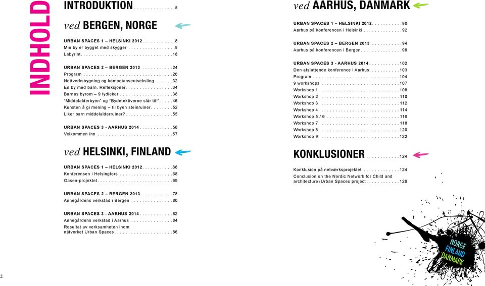 .... 46 Kunsten å gi mening til byen steinruiner.... 52 Liker barn middelalderruiner?.... 55 URBAN SPACES 3 - AARHUS 2014.... 56 Velkommen inn.... 57 ved AARHUS, DANMARK URBAN SPACES 1 HELSINKI 2012.