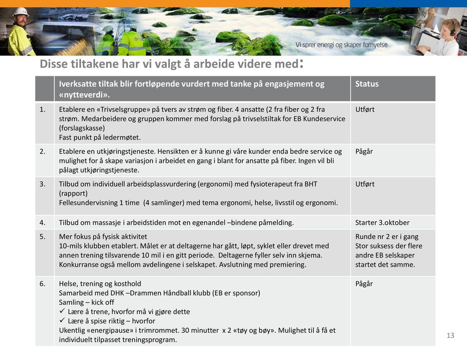 Hensikten er å kunne gi våre kunder enda bedre service og mulighet for å skape variasjon i arbeidet en gang i blant for ansatte på fiber. Ingen vil bli pålagt utkjøringstjeneste. 3.