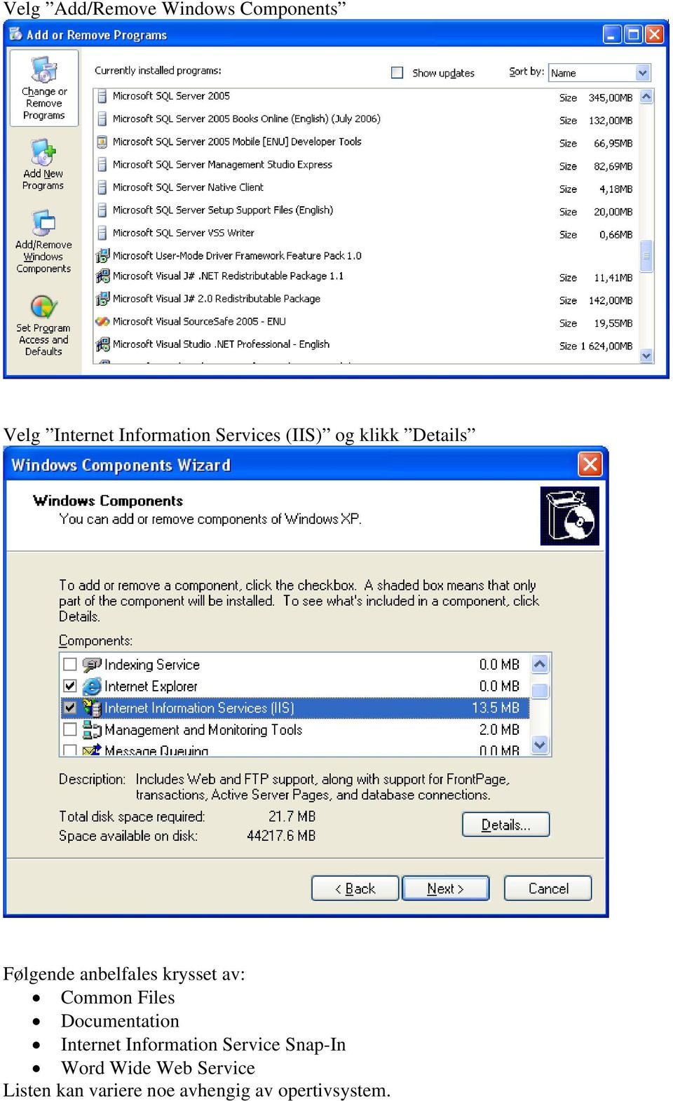 Common Files Documentation Internet Information Service Snap-In