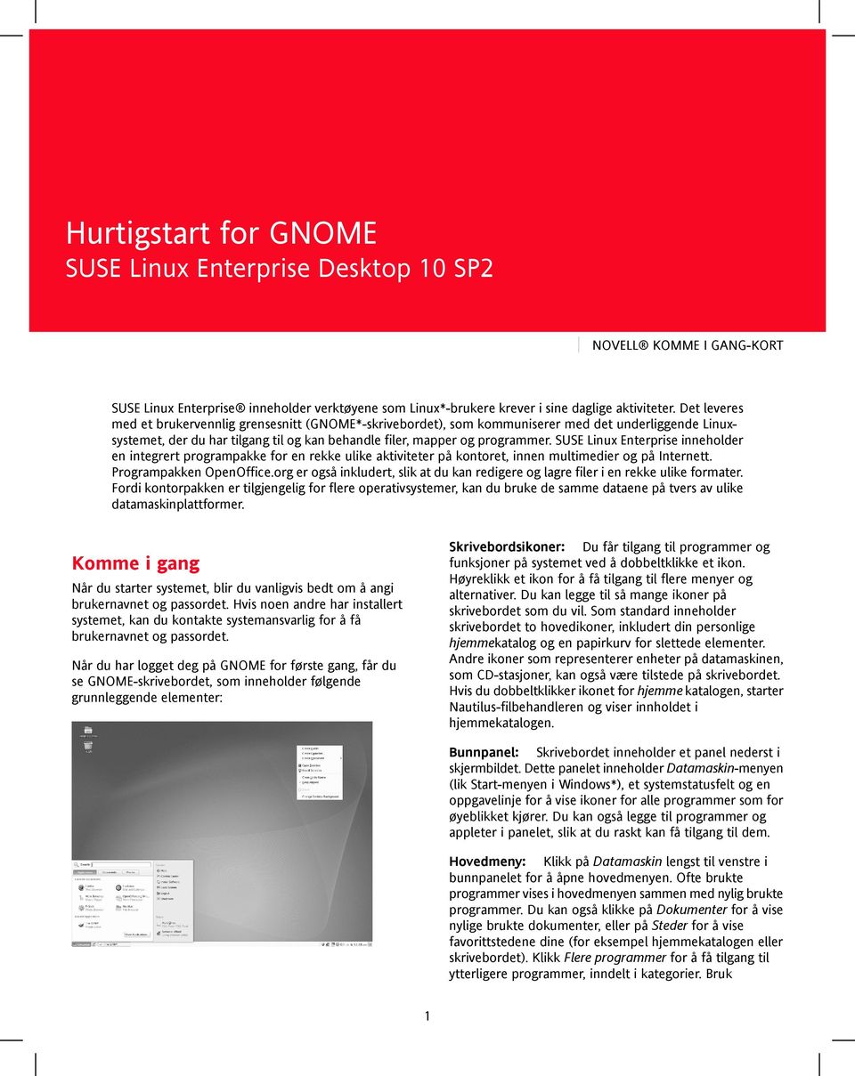 SUSE Linux Enterprise inneholder en integrert programpakke for en rekke ulike aktiviteter på kontoret, innen multimedier og på Internett. Programpakken OpenOffice.