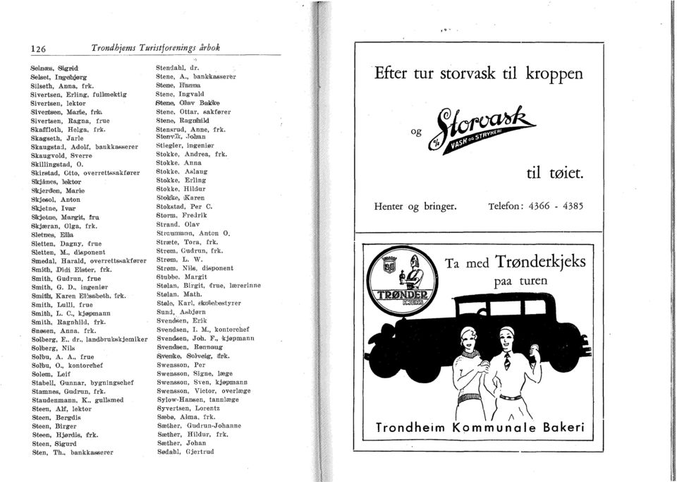 Skaigseth, Jarle Skaugstad, AdoLL', bankkasserer Skaugvold, Sverre Skillingstad, O. Skirstad, Otto, overrettssakfører SSkjåmes, lektor 8'kjerdlem, Maråe Skjesol, Anton Skjetne, Ivia.