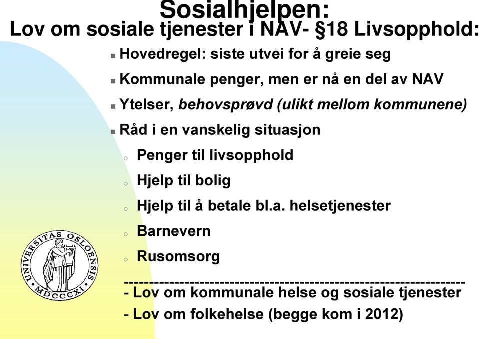 livsopphold Hjelp til bolig Hjelp til å betal