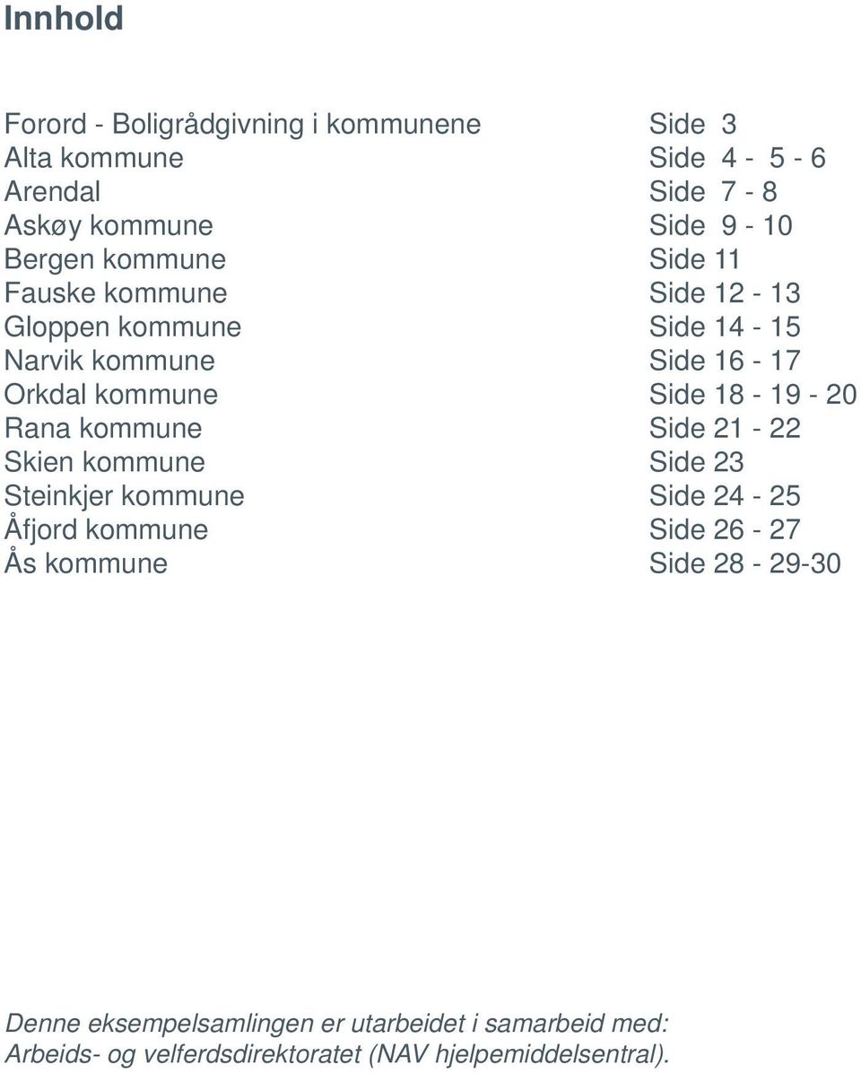 18-19 - 20 Rana kommune Side 21-22 Skien kommune Side 23 Steinkjer kommune Side 24-25 Åfjord kommune Side 26-27 Ås kommune