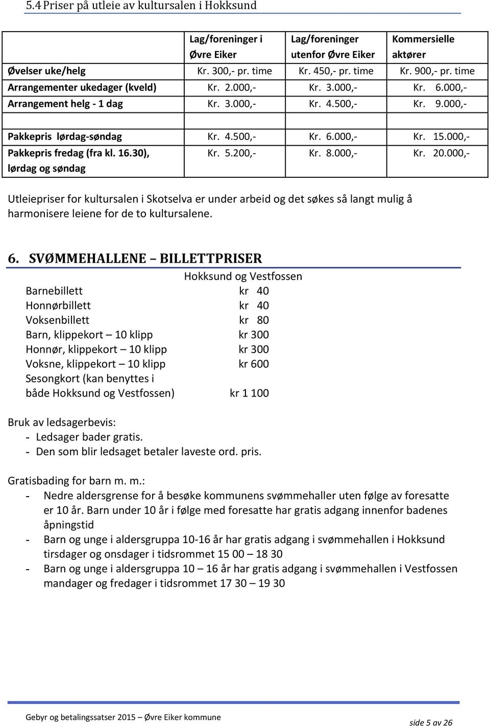 000,- Pakkepris fredag (fra kl. 16.30), lørdag og søndag Kr. 5.200,- Kr. 8.000,- Kr. 20.