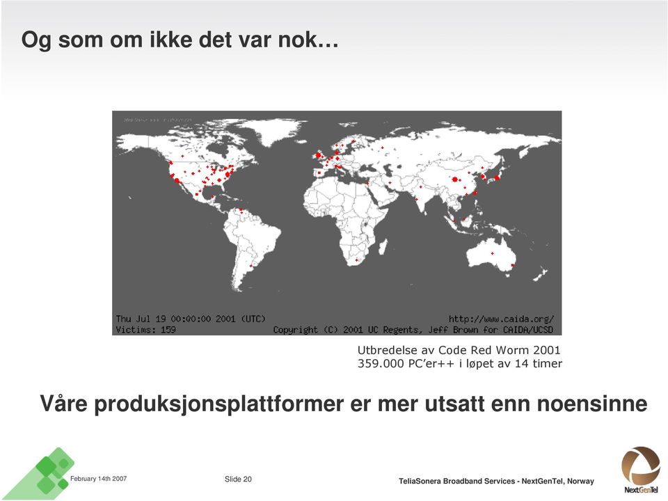 000 PC er++ i løpet av 14 timer Våre