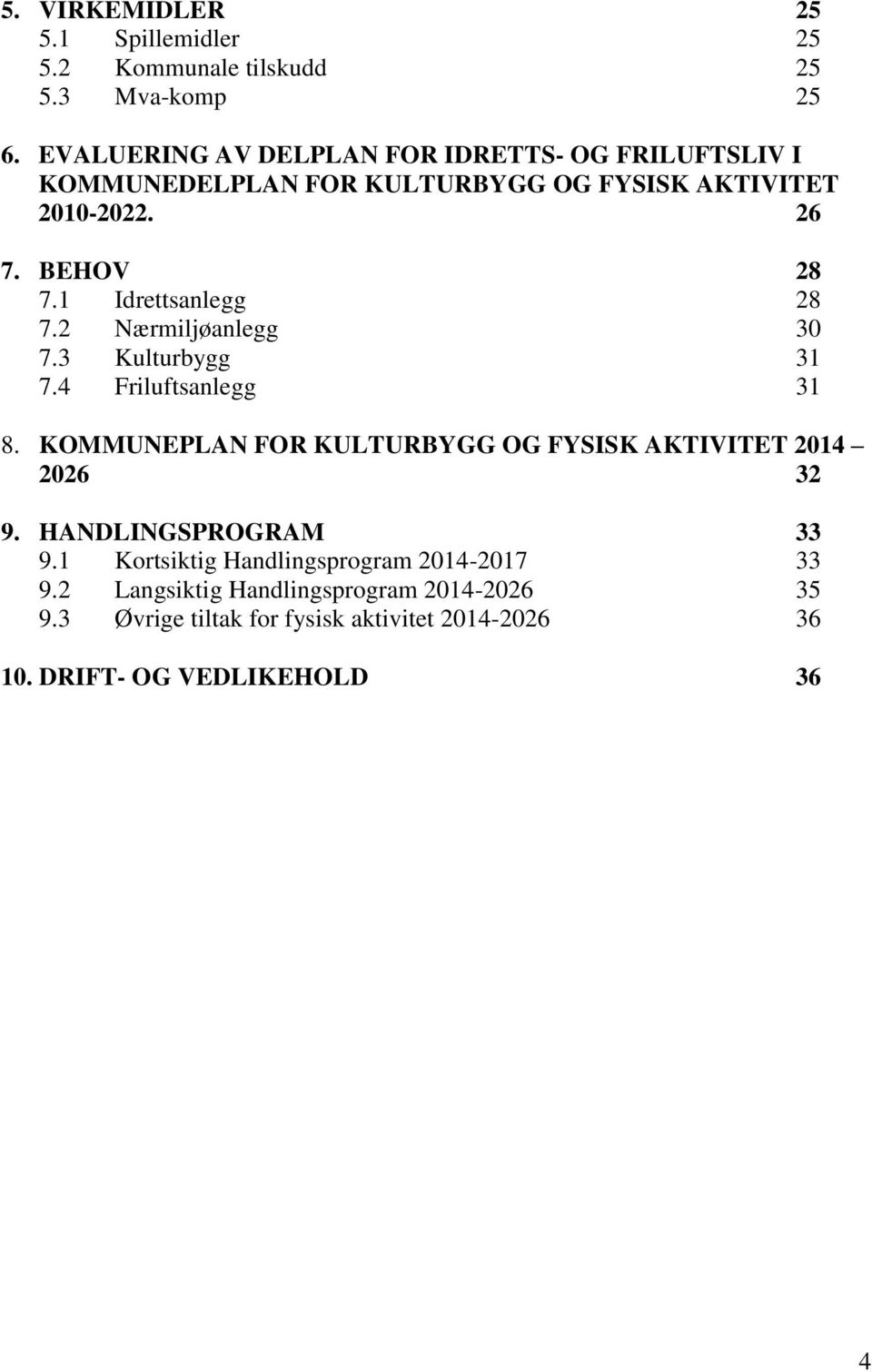 1 Idrettsanlegg 28 7.2 Nærmiljøanlegg 30 7.3 Kulturbygg 31 7.4 Friluftsanlegg 31 8.