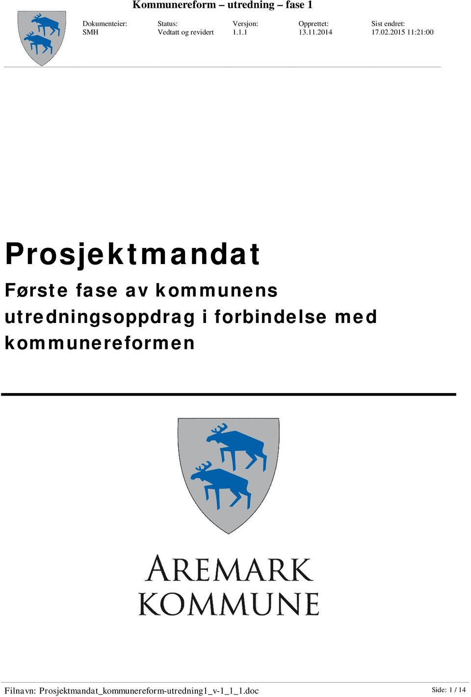 utredningsoppdrag i forbindelse med kommunereformen