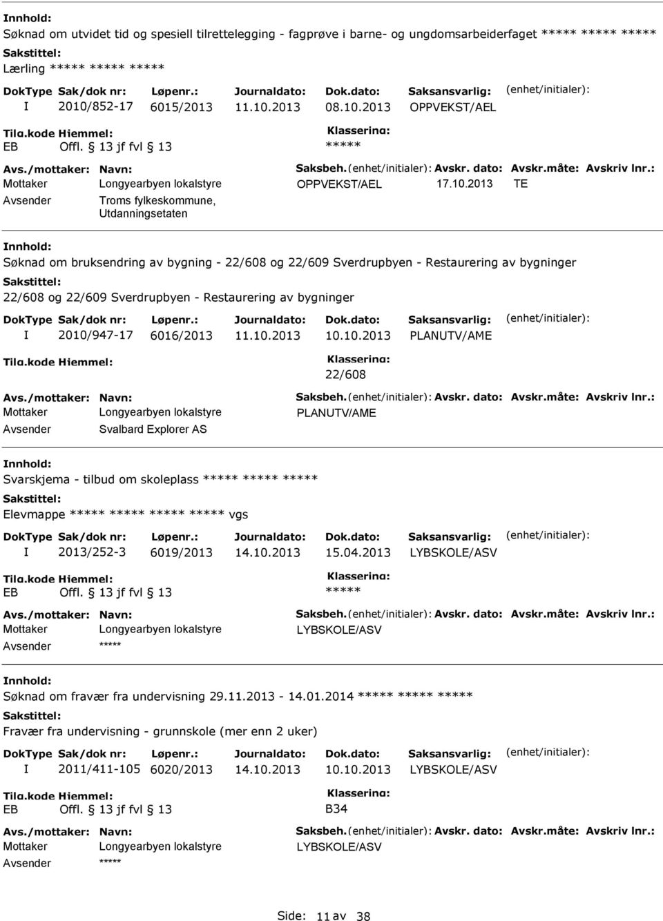 2013 TE Troms fylkeskommune, tdanningsetaten Søknad om bruksendring av bygning - 22/608 og 22/609 Sverdrupbyen - Restaurering av bygninger 22/608 og 22/609 Sverdrupbyen - Restaurering av bygninger