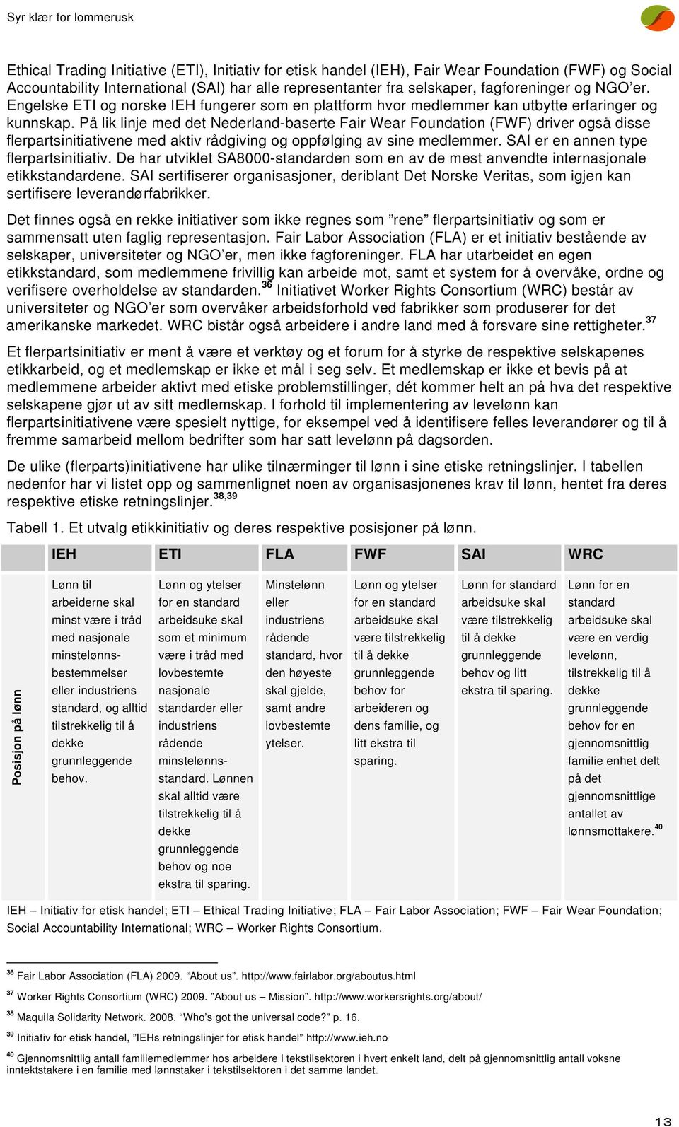 På lik linje med det Nederland-baserte Fair Wear Foundation (FWF) driver også disse flerpartsinitiativene med aktiv rådgiving og oppfølging av sine medlemmer. SAI er en annen type flerpartsinitiativ.