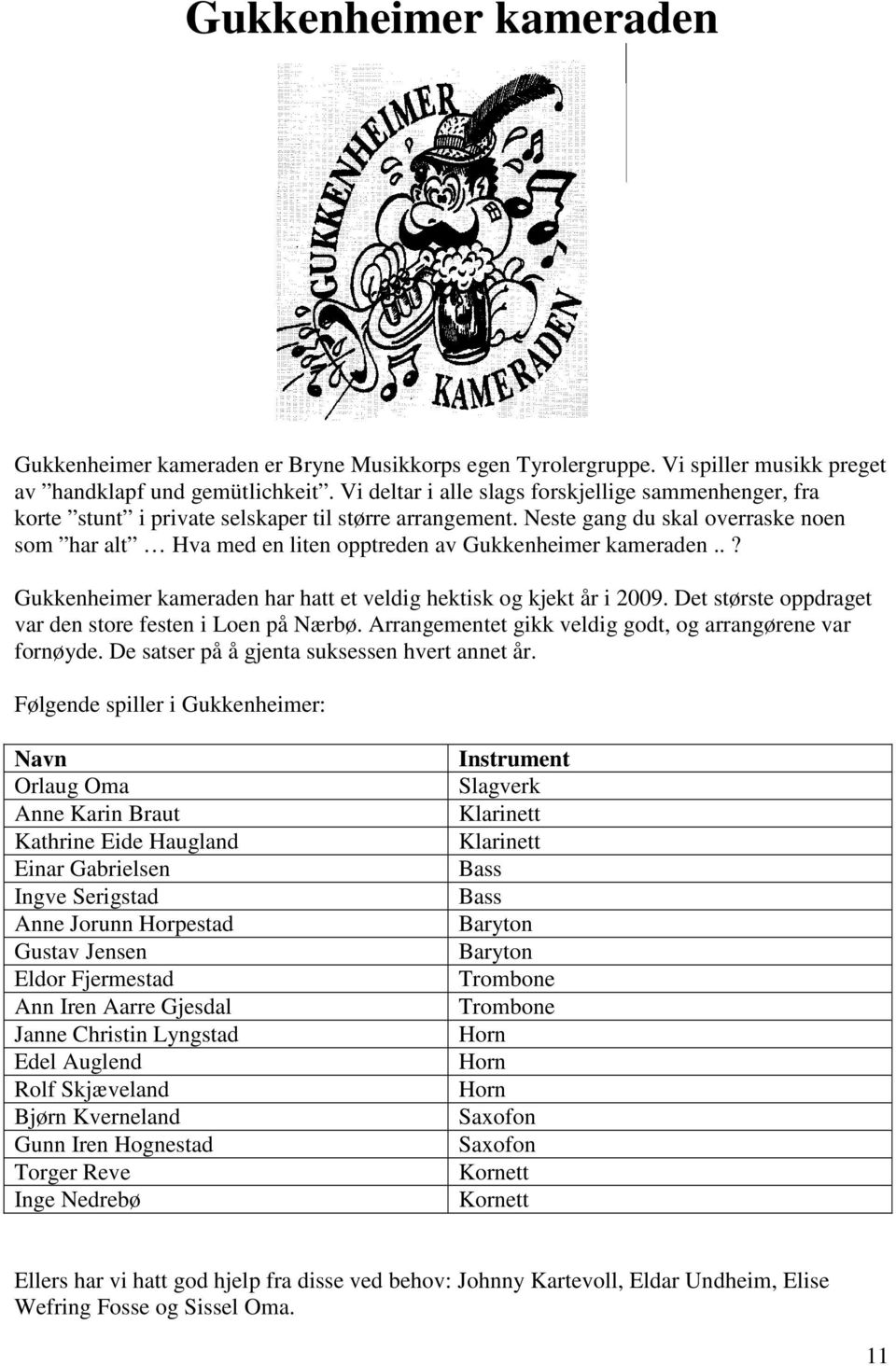 Neste gang du skal overraske noen som har alt Hva med en liten opptreden av Gukkenheimer kameraden..? Gukkenheimer kameraden har hatt et veldig hektisk og kjekt år i 2009.