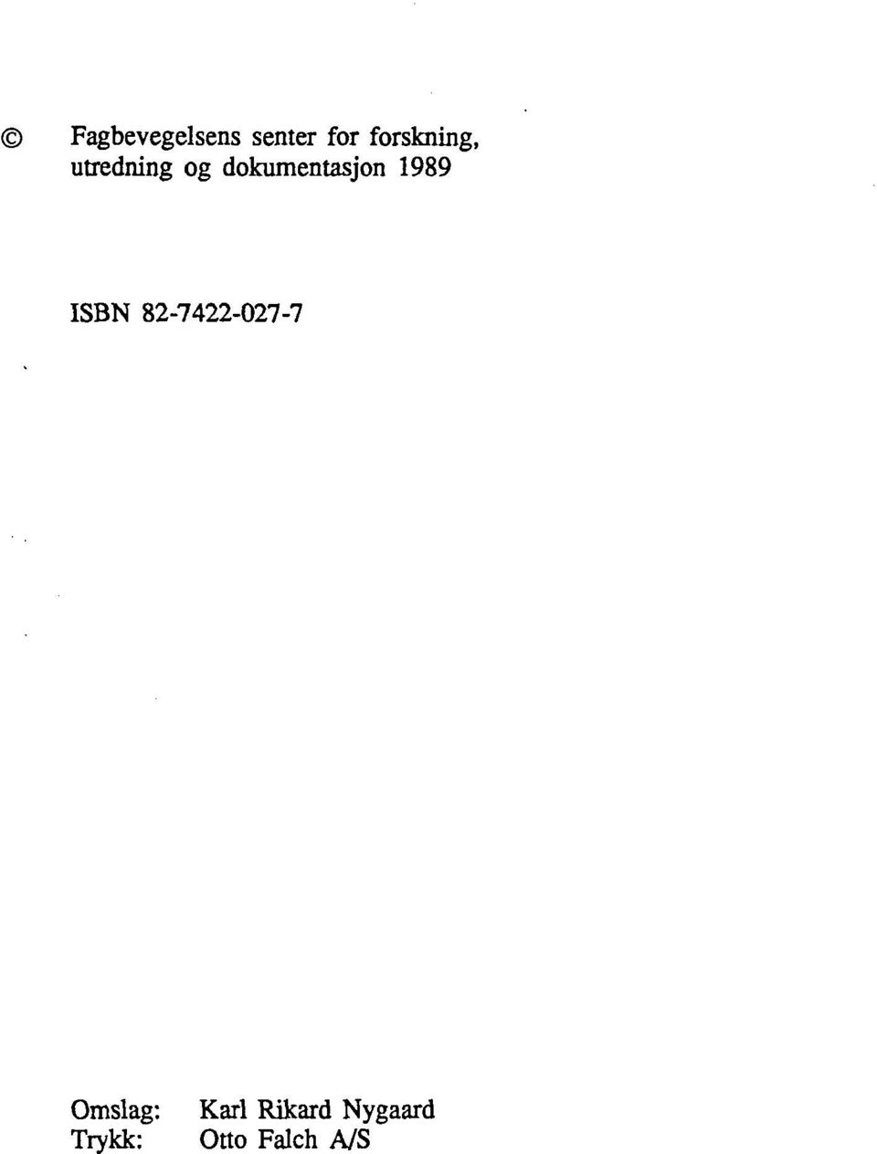 dokumentasjon 1989 ISBN