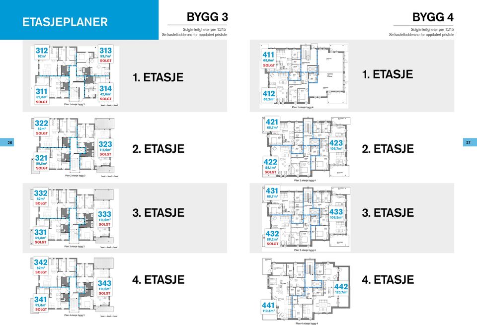 2.1 olte leiliheter per 1.2.1 e kastellodden.no for oppdatert prisliste e kastellodden.no for oppdatert prisliste 312 82m 2 311,8m 2 Plan 1.etasje by 3 313,7m 2 42,6m 2 18 x 167 = 3 314 1 2 3 4 1.