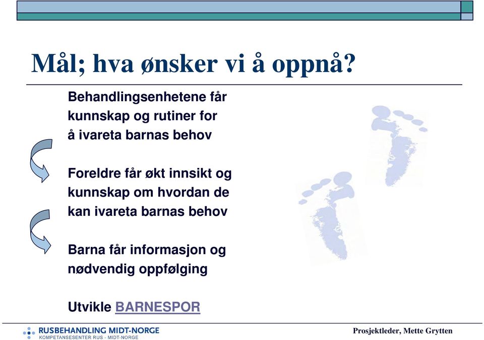 barnas behov Foreldre får økt innsikt og kunnskap om