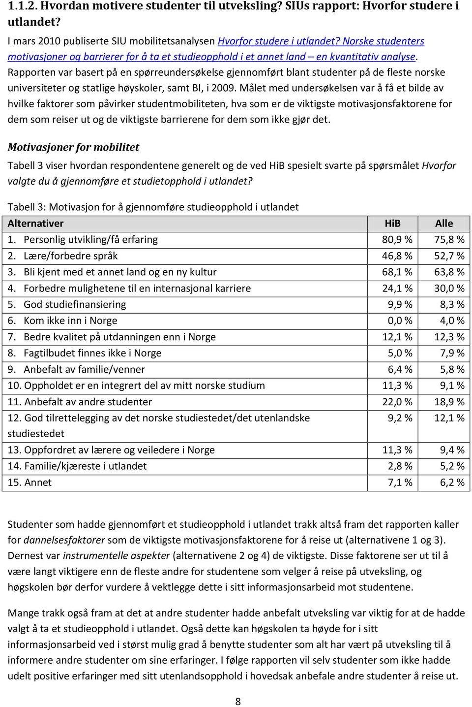 Rapporten var basert på en spørreundersøkelse gjennomført blant studenter på de fleste norske universiteter og statlige høyskoler, samt BI, i 2009.