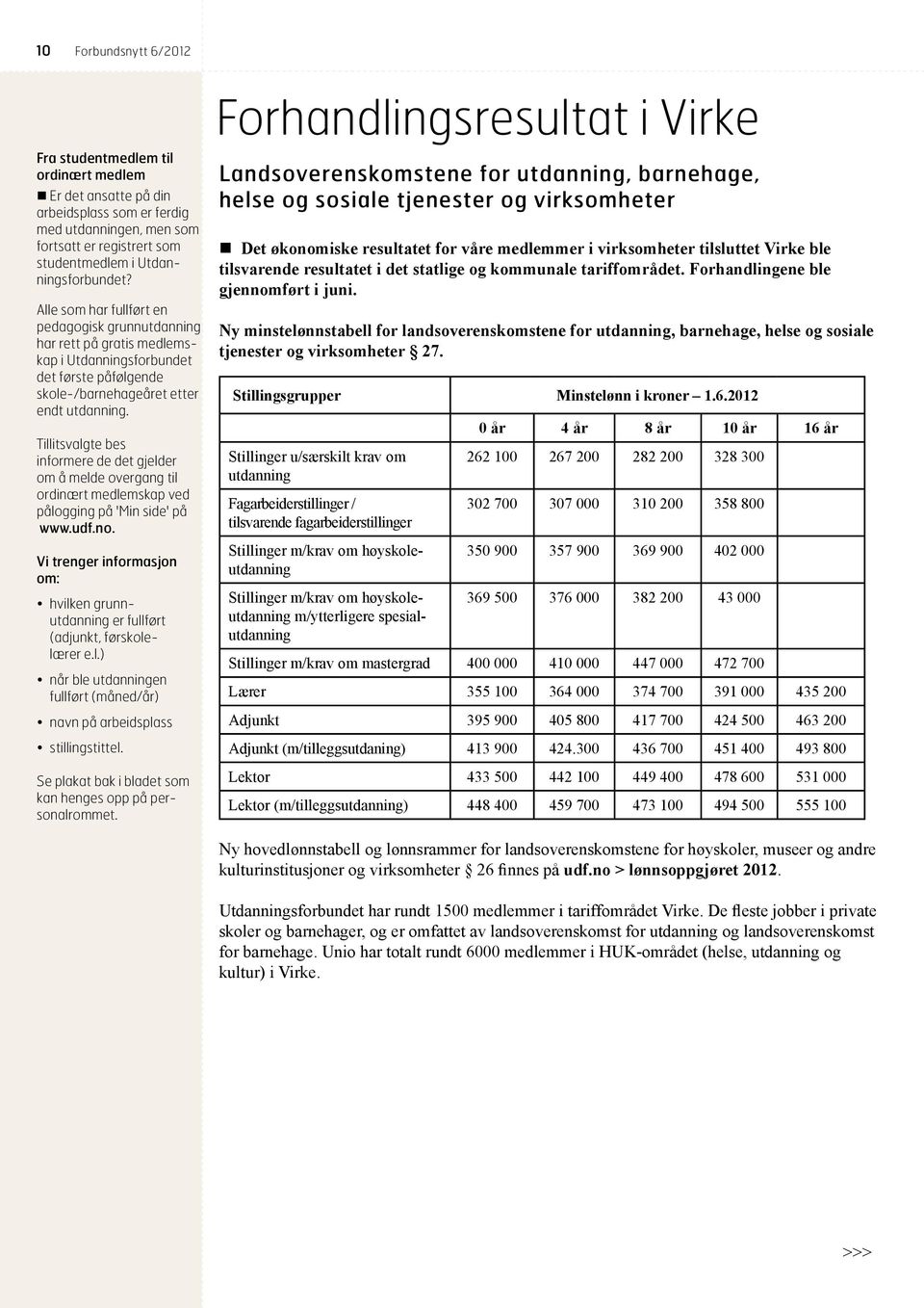 Tillitsvalgte bes informere de det gjelder om å melde overgang til ordinært medlemskap ved pålogging på 'Min side' på www.udf.no.