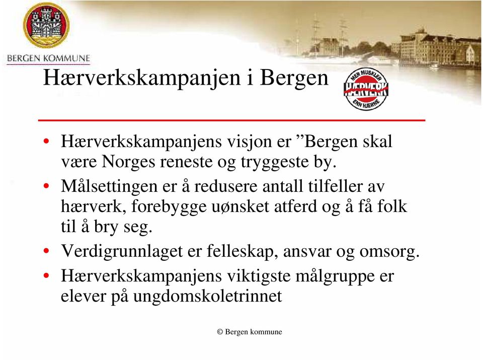 Målsettingen er å redusere antall tilfeller av hærverk, forebygge uønsket atferd