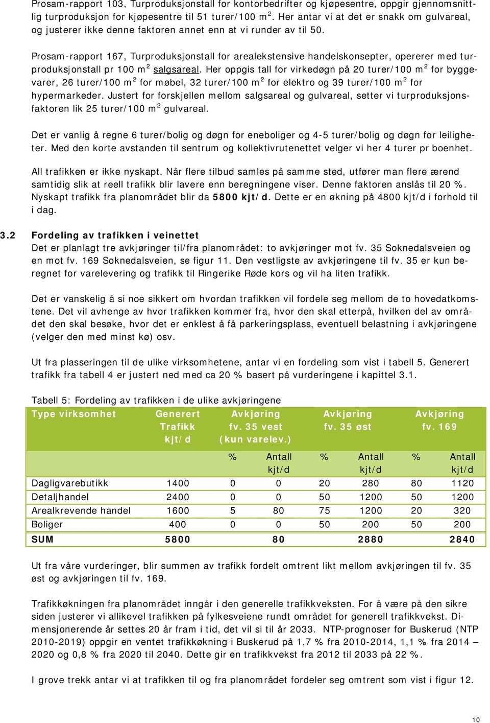 Prosam-rapport 167, Turproduksjonstall for arealekstensive handelskonsepter, opererer med turproduksjonstall pr 100 m 2 salgsareal.