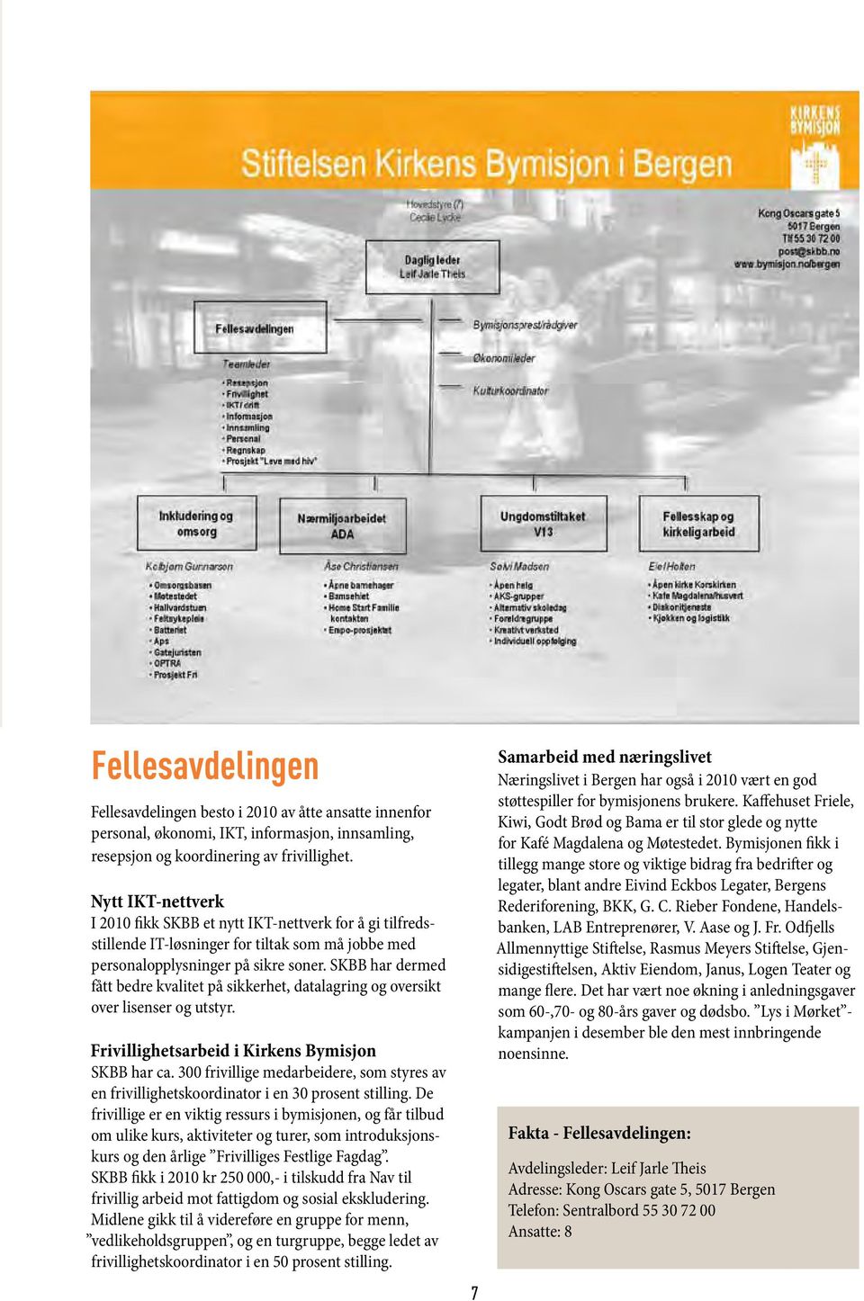 SKBB har dermed fått bedre kvalitet på sikkerhet, datalagring og oversikt over lisenser og utstyr. Frivillighetsarbeid i Kirkens Bymisjon SKBB har ca.