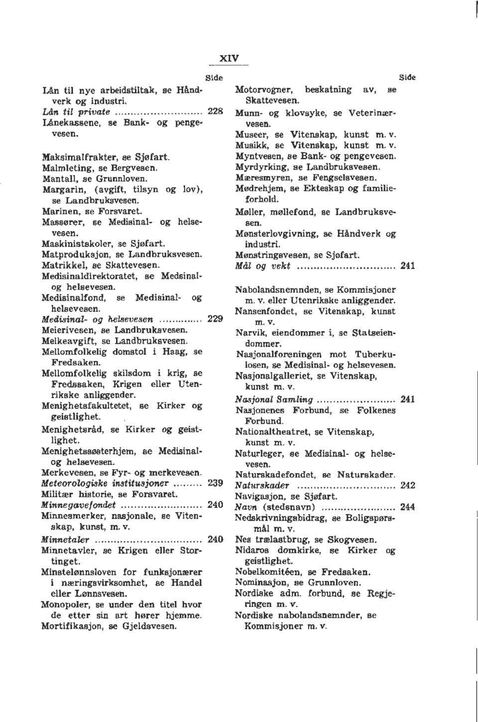 Matproduksjon, se Landbruksvesen. Matrikkel, se Skattevesen. Medisinaldirektoratet, se Medsinalog helsevesen. Medisinalfond, se Medisinal- og helsevesen. M edisinal- og helsevesen.