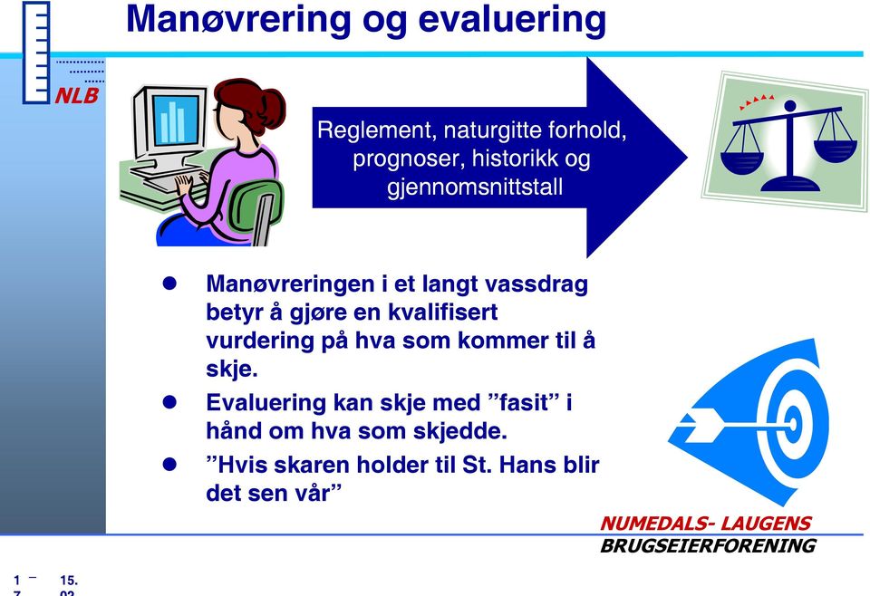 Manøvreringen i et langt vassdrag betyr å gjøre en kvalifisert vurdering på