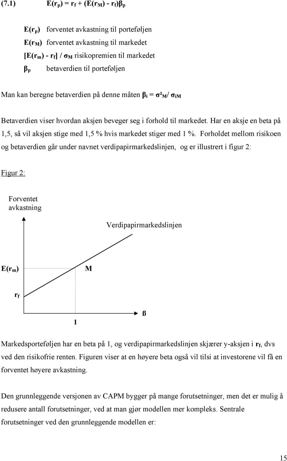 Har en aksje en beta på 1,5, så vil aksjen stige med 1,5 % hvis markedet stiger med 1 %.