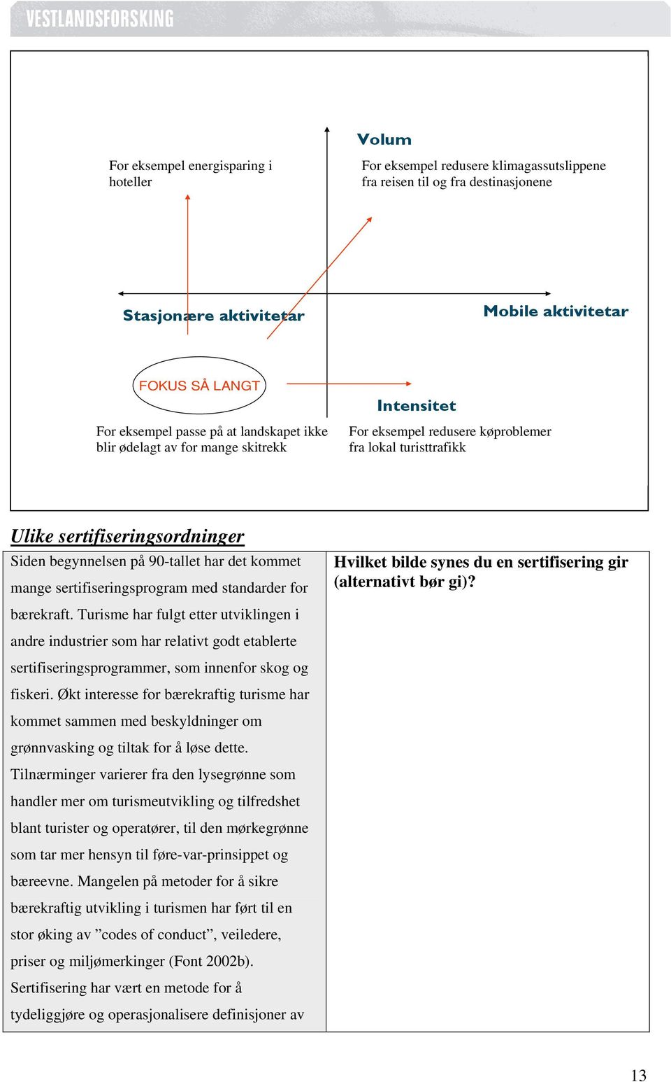 kommet mange sertifiseringsprogram med standarder for Hvilket bilde synes du en sertifisering gir (alternativt bør gi)? bærekraft.