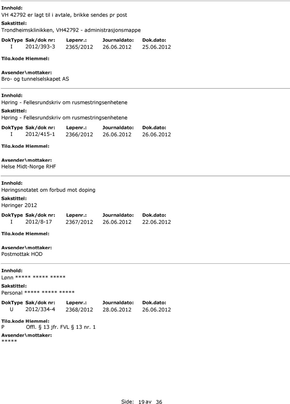 Fellesrundskriv om rusmestringsenhetene 2012/415-1 2366/2012 Helse Midt-Norge RHF Høringsnotatet om forbud