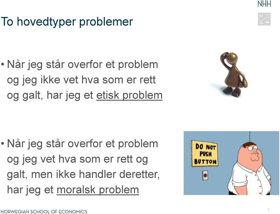 problem Når jeg står overfor et problem og jeg vet hva som er