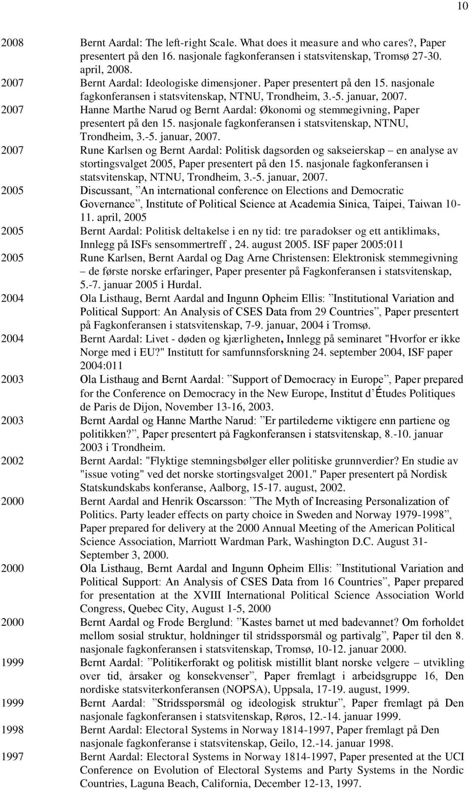 2007 Hanne Marthe Narud og Bernt Aardal: Økonomi og stemmegivning, Paper presentert på den 15. nasjonale fagkonferansen i statsvitenskap, NTNU, Trondheim, 3.-5. januar, 2007.