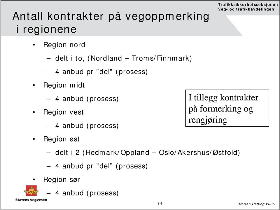 anbud (prosess) I tillegg kontrakter på formerking og rengjøring Region øst delt i 2