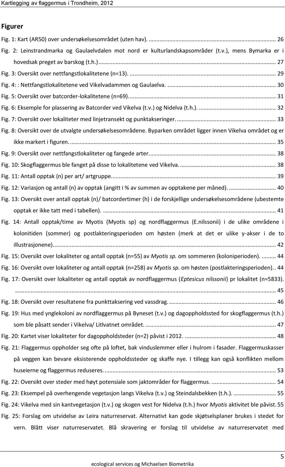 6: Eksemple for plassering av Batcorder ved Vikelva (t.v.) og Nidelva (t.h.).... 32 Fig. 7: Oversikt over lokaliteter med linjetransekt og punktakseringer.... 33 Fig.