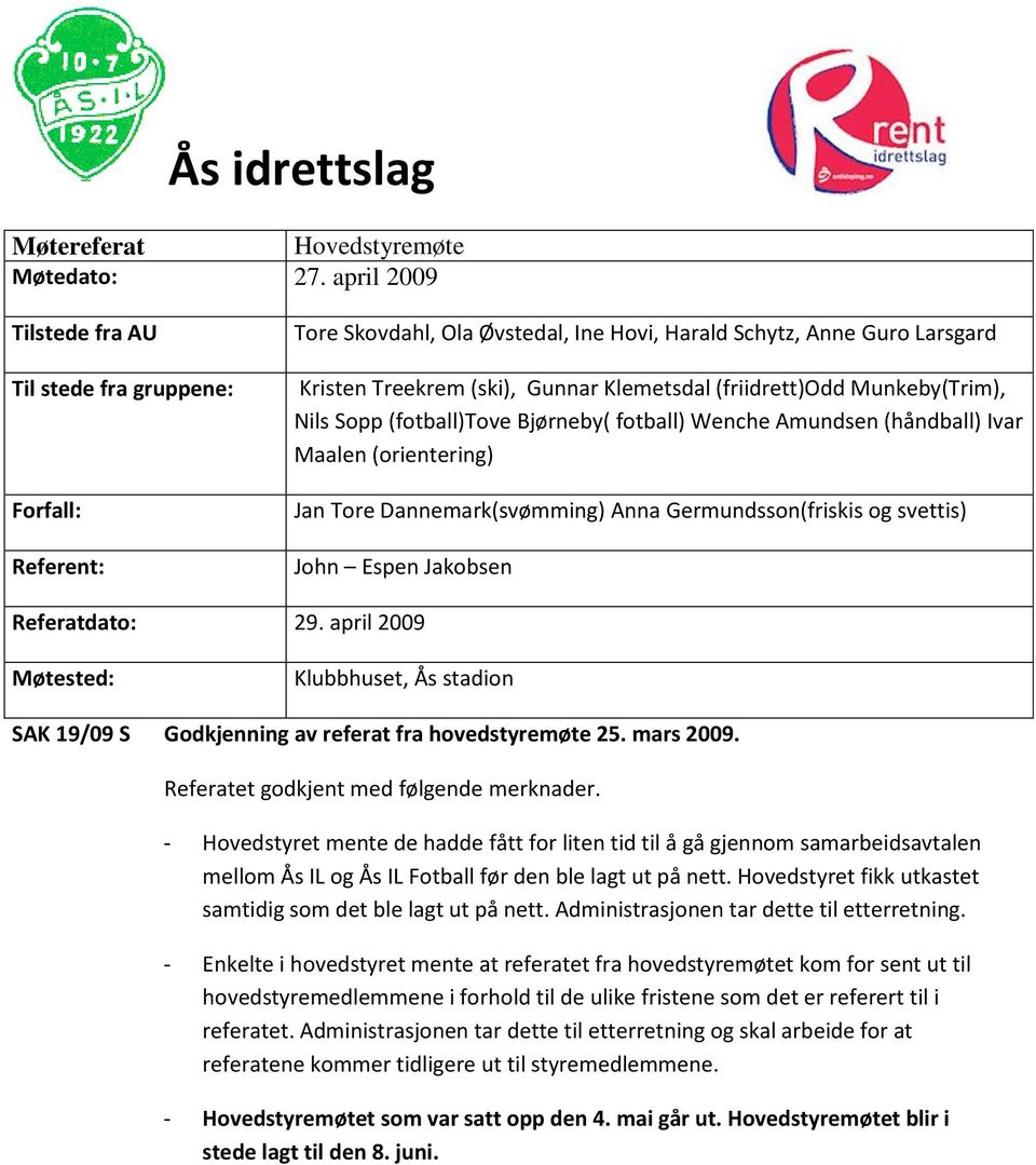 Munkeby(Trim), Nils Sopp (fotball)tove Bjørneby( fotball) Wenche Amundsen (håndball) Ivar Maalen (orientering) Jan Tore Dannemark(svømming) Anna Germundsson(friskis og svettis) John Espen Jakobsen