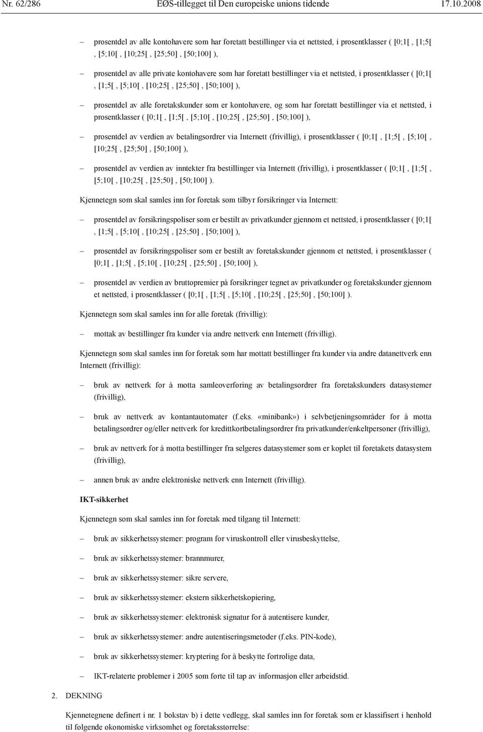 har foretatt bestillinger via et nettsted, i prosentklasser ( [0;1[, [1;5[, [5;10[, [10;25[, [25;50], [50;100] ), prosentdel av alle foretakskunder som er kontohavere, og som har foretatt