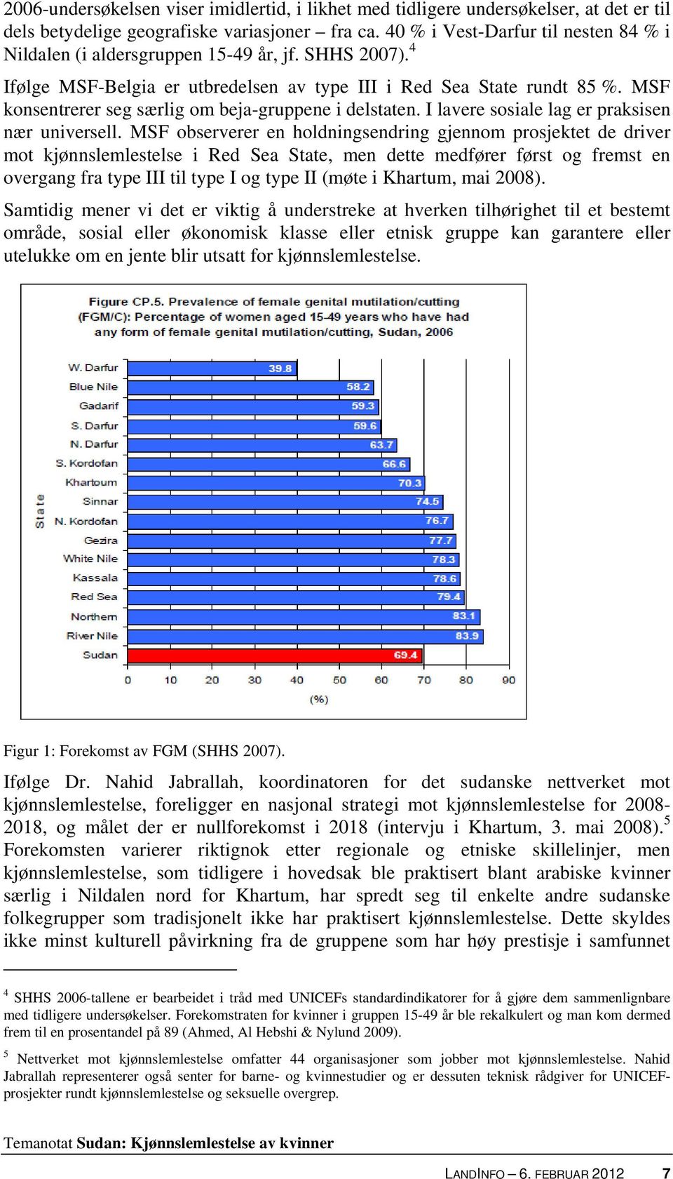 MSF konsentrerer seg særlig om beja-gruppene i delstaten. I lavere sosiale lag er praksisen nær universell.