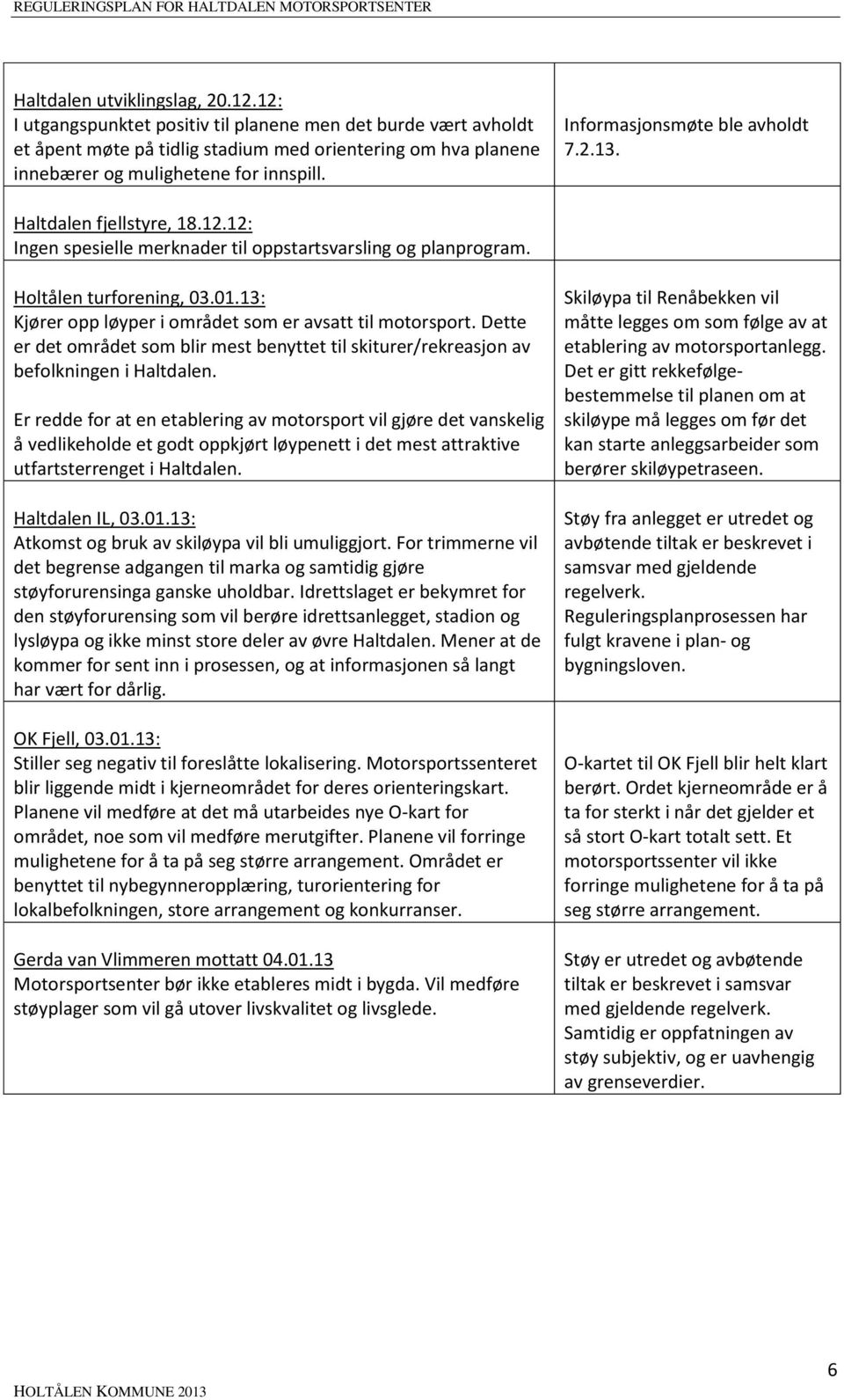 13: Kjører opp løyper i området som er avsatt til motorsport. Dette er det området som blir mest benyttet til skiturer/rekreasjon av befolkningen i Haltdalen.