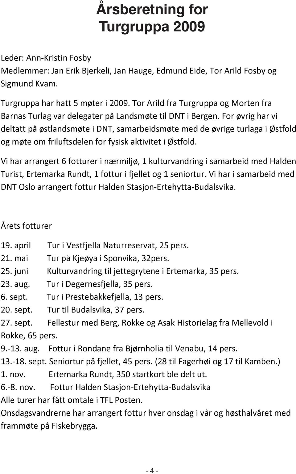 For øvrig har vi deltatt på østlandsmøte i DNT, samarbeidsmøte med de øvrige turlaga i Østfold og møte om friluftsdelen for fysisk aktivitet i Østfold.